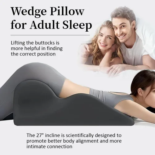 Vista 3 de Almohada Vireon Sweet Spot, almohada de ángulo de 27° para posición perfecta en pareja, cojín de espuma viscoelástica en forma de cuña