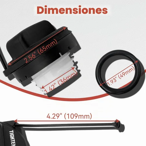 Vista 7 de Tapa de Gas Reemplazo Tedrs para Honda: 17670 - T3W - A01 Civic Accord Odyssey Fit HRV HR-V CRV CR-V Pilot Crosstour Insight 2006-2020 OEM Fit