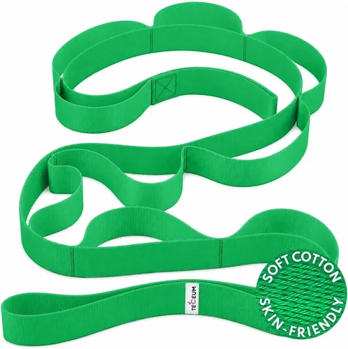 Vista 21 de TECEUM Stretching Strap with 10 Loops for Physical Therapy & Rehab Non-Elastic Yoga Stretch Band for Hamstring, Leg, Hip & Knee Rehab, Pilates