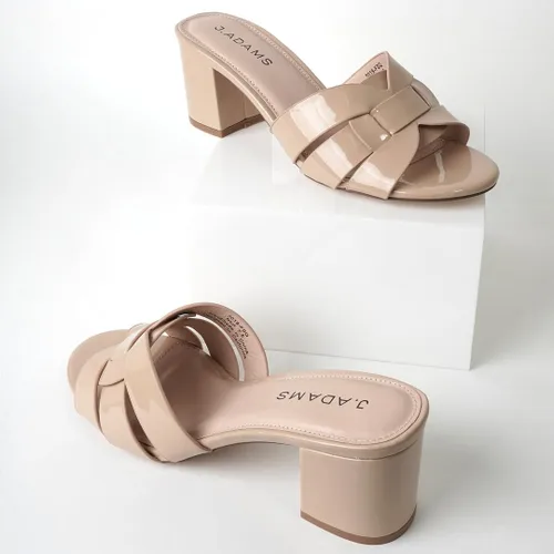 Vista 6 de J. Adams Nori Mules para mujer - Sandalias elegantes de tacón de bloque