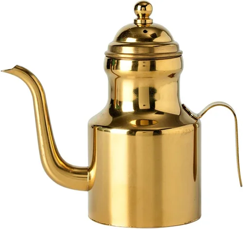 Vista 10 de Hemoton Botella dispensadora de aceite de oliva, botella de vinagre de acero inoxidable, recipiente de almacenamiento de aceite de vertido sin Dorado