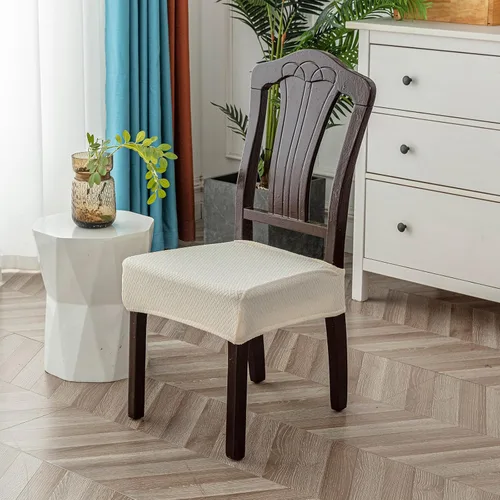Vista 7 de Genina Fundas de asiento impermeables para sillas de comedor (2 unidades, con abertura trasera, beige)