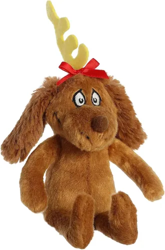 Vista 3 de Aurora® Whimsical Dr. Seuss™ Max - Peluche con licencia oficial para juegos imaginativos, perfecto para niños y adultos, color marrón, 8 pulgadas