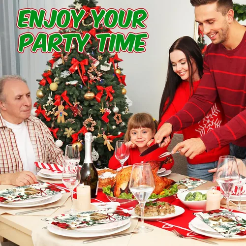 Vista 5 de 150 servilletas florales de Navidad de 3 capas desechables de papel para invitados, servilletas para baño, Navidad, vacaciones, boda, aniversario