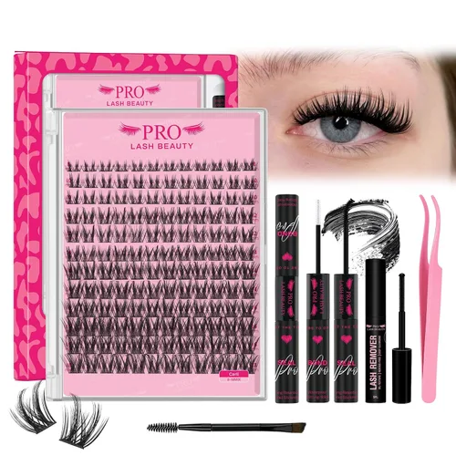 Vista 10 de PROLASHBEAUTY - Pegamento transparente de racimo de pestañas para 7 días de larga duración, pegamento impermeable para pestañas y sellado