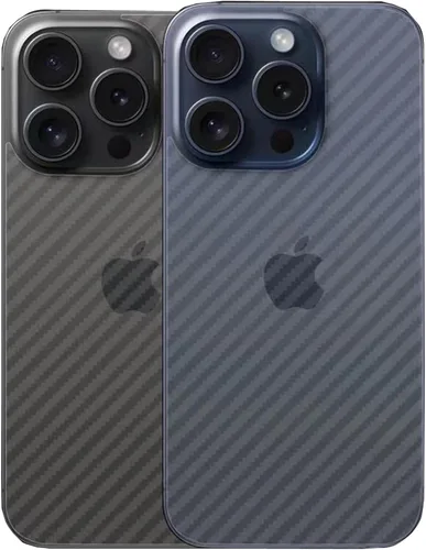 Vista 7 de Para iPhone 13 Pro Protector de pantalla trasera 3D Fibra de carbono Ultra Thin Protector Film-2 Packs-Transparente