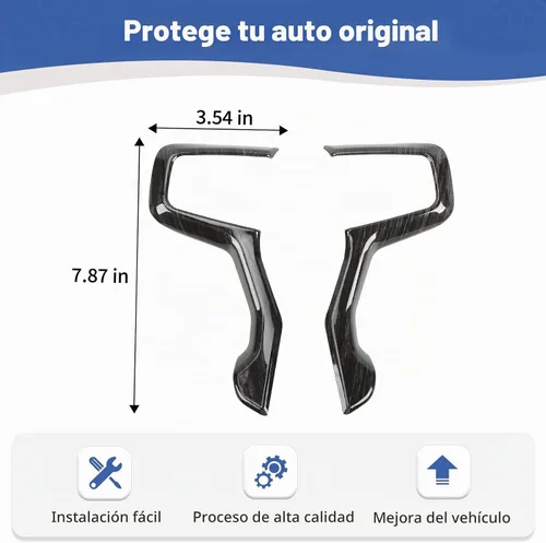 Vista 6 de RT-TCZ Para Silverado - Panel de volante para Chevy Tahoe 2021 Up Suburban 2020 Up Silverado 2019 Up Negro grano de madera accesorios interiores 2
