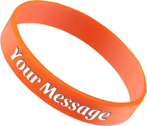 Vista 23 de 50 pulseras de silicona personalizadas para motivación, recuerdos de fiesta, eventos, cumpleaños, conciencia Negro