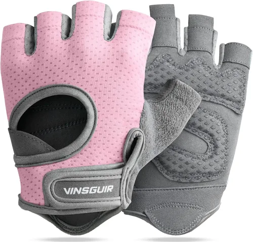 Vista 10 de VINSGUIR Guantes de entrenamiento para mujeres y hombres, guantes de levantamiento de pesas transpirables para ejercicio de gimnasio, fitness