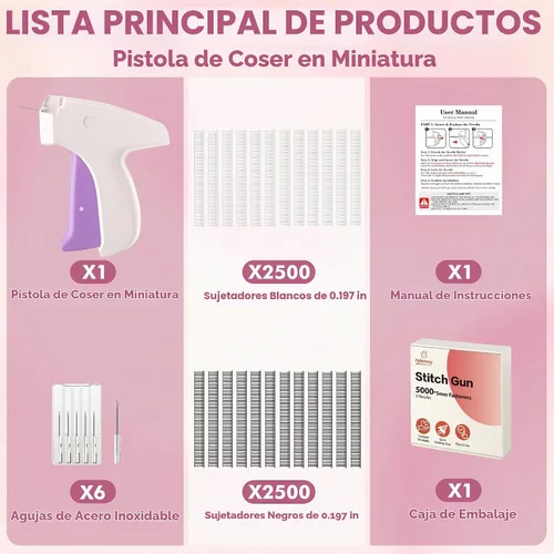 Vista 7 de Pistola de puntada para ropa, pistola de etiquetado, fijador rápido Blanco