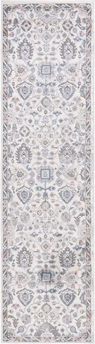 Vista 3 de SAFAVIEH Eternal Collection ETL226A - Alfombra de pasillo, 2 pies 2 pulgadas x 8 pies, color marfil y gris, diseño floral, no desprende pelusa