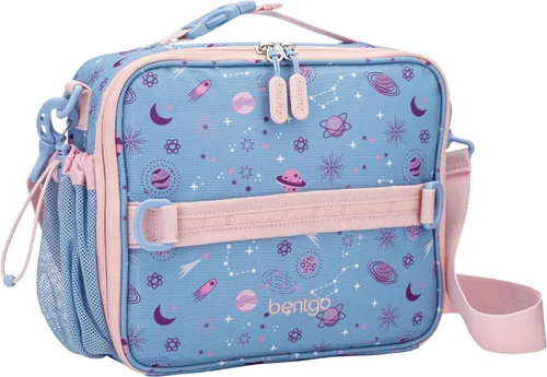 Vista 24 de Bentgo Bolsa de almuerzo con estampado para niños, doble aislamiento, reutilizable, para niños de más de 3 años, correa ajustable; sostiene