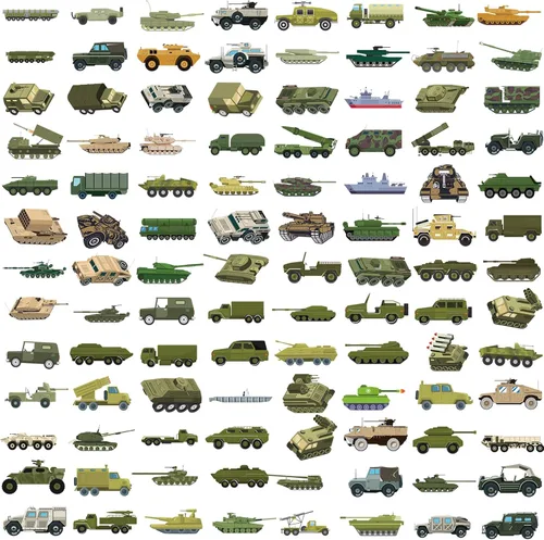Vista 3 de Paquete de 100 calcomanías para vehículos militares para adultos y niños, calcomanías de camuflaje para camiones cisterna, vehículos militares