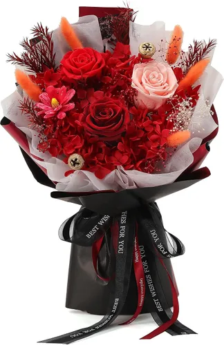 Vista 7 de BestFlower Ramo de flores para el día de la madre, regalos para mamá, ramo de rosas para mujeres, mamá, esposa de hija, flores frescas