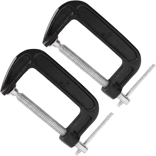 Vista 7 de Juego de abrazaderas en C de 4 pulgadas, abrazadera C de acero resistente, abrazaderas de fuerza industrial C para carpintería, soldadura y 1 unidad.