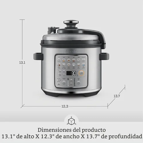 Vista 8 de Breville Fast Slow Go Olla de Presión Lenta BPR680BSS, Acero Inoxidable Cepillado