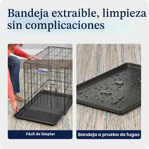 Vista 6 de MidWest Homes for Pets - Canil para perros iCrate de una y dos puertas mejoradas, incluye bandeja a prueba de fugas, patas protectores de suelos