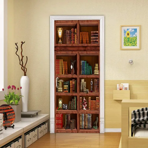 Vista 6 de COLORSPRING calcomanías adhesivas autoadhesivas para pared de estante de libros 3D - Decoración removible para la decoración de la habitación