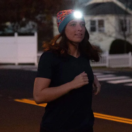 Vista 21 de Gone For a Run Gorros y diademas reversibles con forro polar LED para correr 3 modos de luz