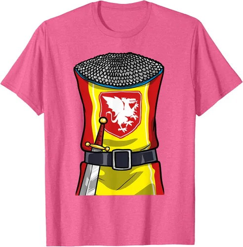 Vista 32 de Disfraz medieval de caballero de Halloween, camiseta para niños con espada de armadura, Negro, S