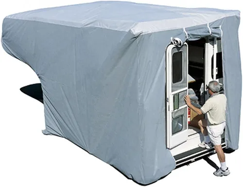 Vista 2 de ADCO 12264 SFS Aqua Shed Funda para Camper de Camioneta - 8' a 10' Cama Queen, Gris, Mediano - Queen 193 Pulgadas - 213 Pulgadas
