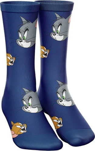 Vista 5 de Tom and Jerry Conjunto de descanso para hombre en caja de regalo que incluye camiseta, pantalones cómodos y calcetines en tallas S-M-L-XL