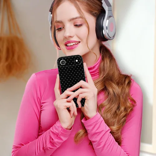 Vista 6 de Hython Funda para iPhone Air, diseño estético de lunares lindos, funda simple de 6.5 pulgadas, delgada, antiarañazos, parachoques de TPU suave, a