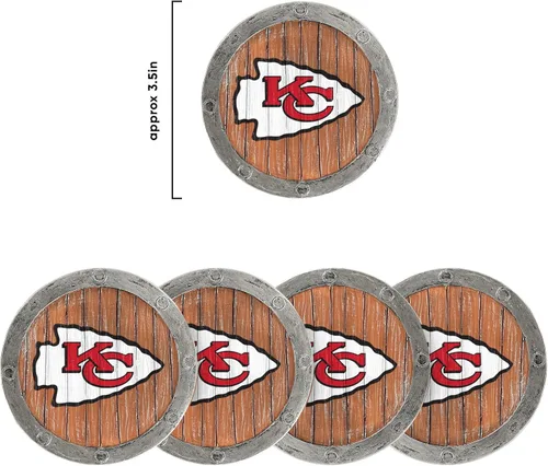 Vista 122 de FOCO NFL Team Logo 5-Pack Barrel Beverage Drink Coaster Set
