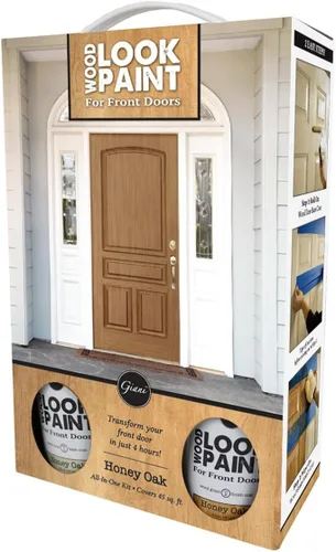 Vista 5 de Kit de pintura Giani con aspecto de madera para puertas delanteras e interiores (Nogal negro)
