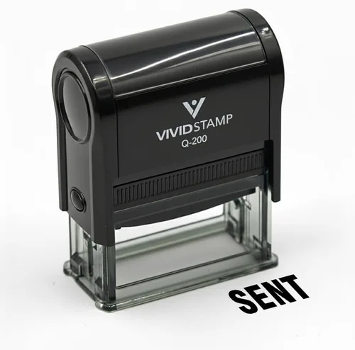 Vista 2 de Sent Self Inking Rubber Stamp (Black Ink) - Medium 2 Pack Negro