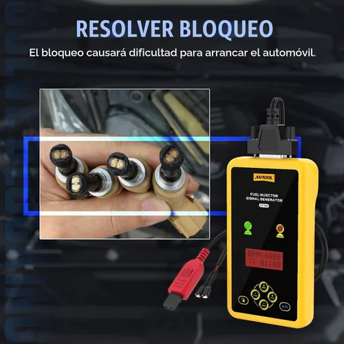 Vista 5 de AUTOOL Probador y limpiador de inyector de combustible de 12 V y 70 V, kit de limpieza de inyector de combustible para GDI, ancho de pulso ajustable