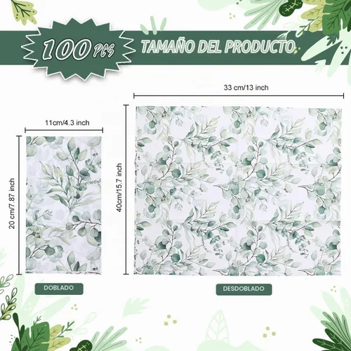 Vista 2 de 100 servilletas de papel para invitados, toalla de mano desechable para baño