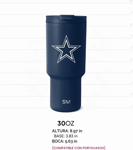 Vista 5 de Simple Modern, Colección Trek - Vaso térmico de acero inoxidable de 30 oz con tapa abatible y pajillas con licencia oficial de la NFL, regalos