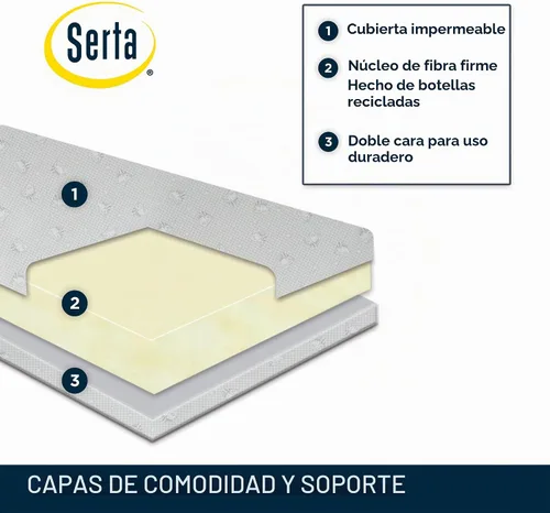 Vista 2 de Delta Children Disney/Pixar Cars Cama de Madera para Niños Pequeños + Colchón Serta Perfect Slumber de Doble Cara con Núcleo de Fibra Reciclada