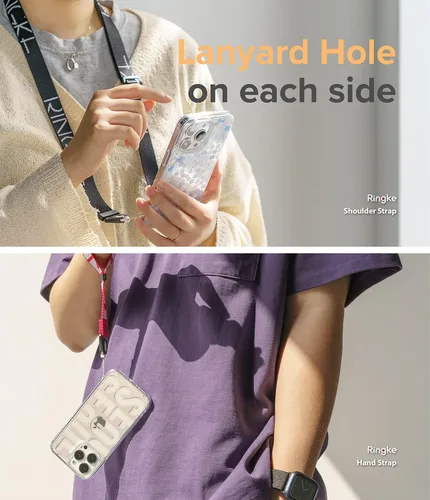 Vista 4 de Ringke Fusion Design - Funda compatible con iPhone 13 Pro Max, parte trasera dura transparente con panel de diseño floral para niñas y mujeres, a