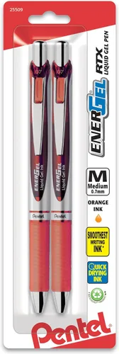 Vista 28 de Pentel EnerGel RTX - Bolígrafo de gel líquido retráctil, línea mediana, punta de metal, tinta de colores surtidos, paquete de 4 unidades (BL77BP4M)