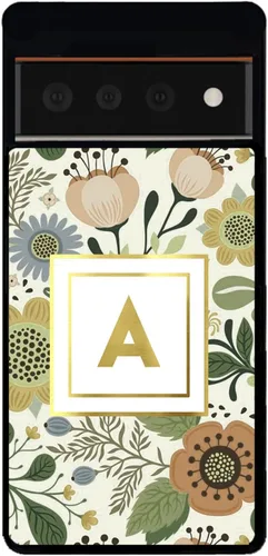 Vista 5 de Funda de goma negra personalizada con patrón de flores vintage compatible con Google Pixel 10, 10 Pro, 10 Pro XL, 9a, 9 Pro, Pixel 9, Pixel 9 Pro
