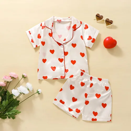 Vista 45 de Conjunto de pijama de manga larga con botones para niña pequeña, conjunto de ropa de dormir