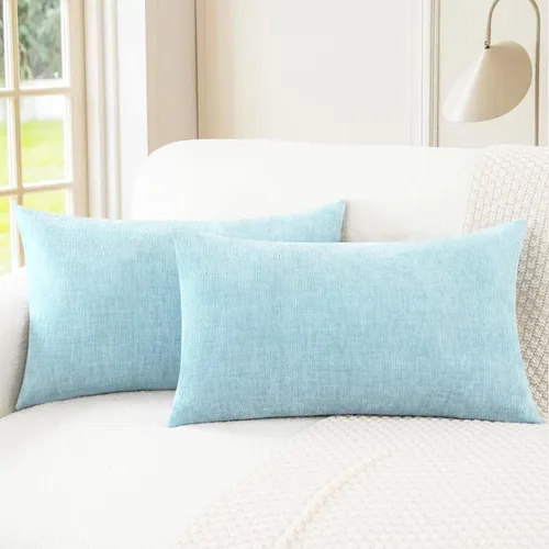 Vista 18 de CaliTime - Paquete de 2 fundas de almohada acogedoras para sofá, decoración del hogar, felpilla suave teñida sólida, 16 x 16 pulgadas, marrón Marrón