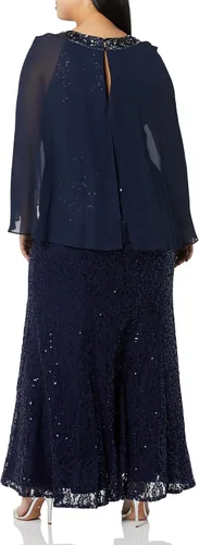 Vista 2 de Alex Evenings Vestido Popover con hombros descubiertos para mujer de talla grande