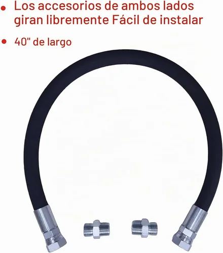 Vista 2 de Manguera de puente de compresor mejorada, 3/4" x 40" de longitud, 3/4" NPT macho