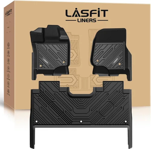 Vista 10 de LASFIT Alfombrillas delanteras para Ford F-150 2015-2026 F150 Lightning 2022-2025 SuperCrew & Super Cab Alfombra para todo tipo de clima, tapetes