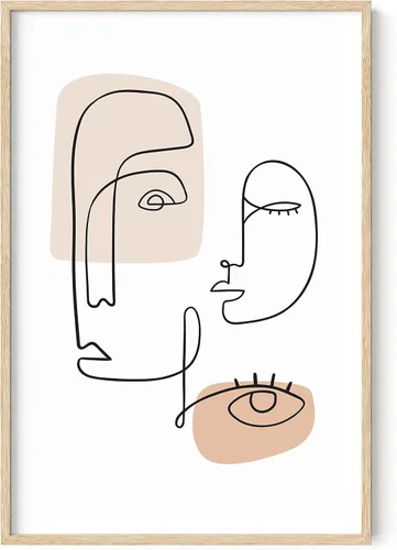 Vista 57 de HAUS AND HUES Arte de pared minimalista - Dibujo moderno de líneas abstractas, impresión de boceto femenino simple, obra de arte para el hogar