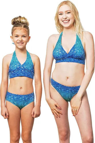 Vista 2 de Sun Tails Mermaid Swimsuit - Girls Bikini Set - Matching Scale
