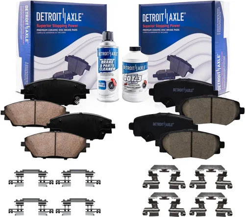 Vista 8 de Detroit Axle - Pastillas de freno de cerámica delanteras Reemplazo de pinza de freno derecha para Dodge Ram 1500 Dakota, Ram 1500 Classic - Juego