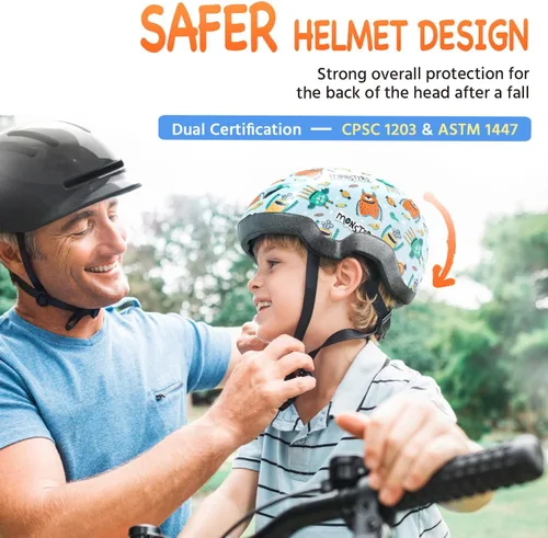 Vista 2 de MOUNTALK - Casco de bicicleta para niños/bebés, para niños de 1/2/3/4/5/6/7/8 años, cascos para niños de 5-8/8-14 años, cascos de patineta