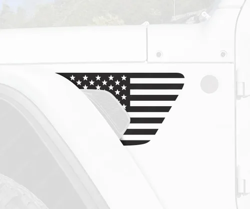 Vista 2 de Skull Daddy Graphics Banderas de ventilación estándar compatibles con Jeep Wrangler Gladiator Rubicon Mojave 392 JL JT 2018-2026 (negro mate)