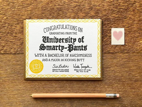 Vista 2 de Noteworthy Tarjeta de felicitación de felicitaciones Smarty-Pants