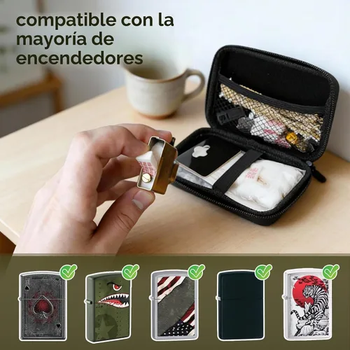 Vista 7 de Kit de reparación compatible con Zippo, piezas de repuesto incluye algodón, pedernal, mecha, almohadilla, herramienta compatible con accesorios Zippo