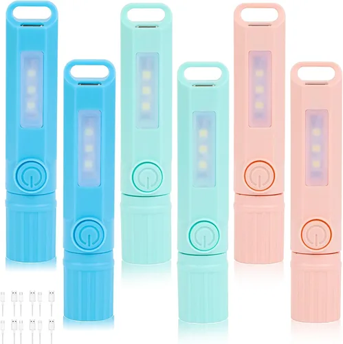Vista 9 de Paquete de 3 linternas recargables USB C mini linternas LED, combo de linterna de camping, linterna ultraligera con zoom para regalo, camping